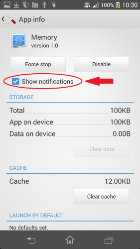 Uncheck "Show notifications" check box.